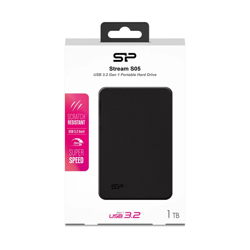 هارد اکسترنال سیلیکون پاور مدل Stream S05 ظرفیت یک ترابایت دارای رابط USB Type-A 3.2
