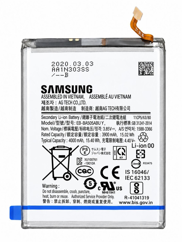 باتری اصلی موبایل مدل A50 ظرفیت 4000 میلی آمپر ساعت مناسب برای گوشی موبایل سامسونگ GALAXY A50/A20/A30/A30S/A50S