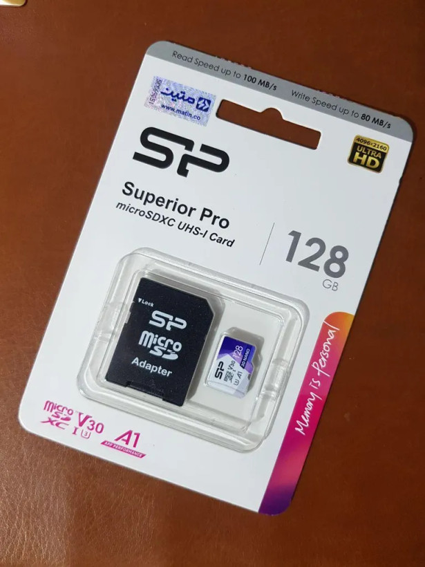 کارت حافظه microSDXC سیلیکون پاور مدل Superior Pro کلاس 10 استاندارد UHS-I U3 سرعت 100MBps ظرفیت 128 گی