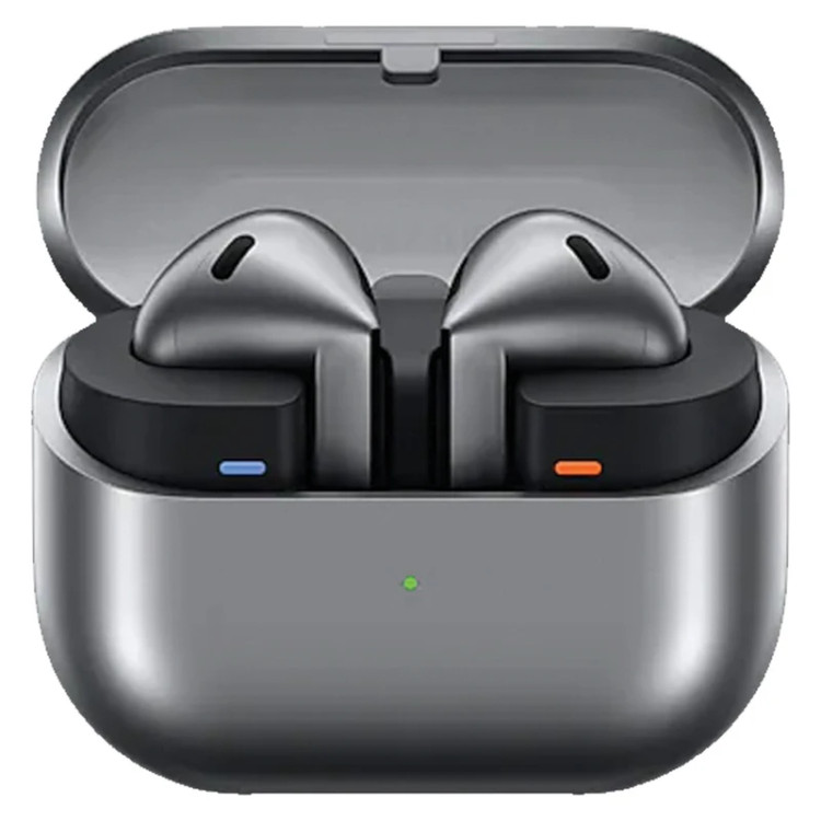 هدفون بلوتوثی سامسونگ مدل Galaxy Buds3 با نویز کنسلینگ فعال (ANC)، نویز کنسلینگ میکروفون (ENC)، درگاه شارژ USB Type-C، با قابلیت اتصال به چند دستگاه، دارای قابلیت صدای 360 درجه، Galaxy AI، میکروفون سه گانه، پشتیبانی از فرمان لمسی، ضد آب و گرد و غبار