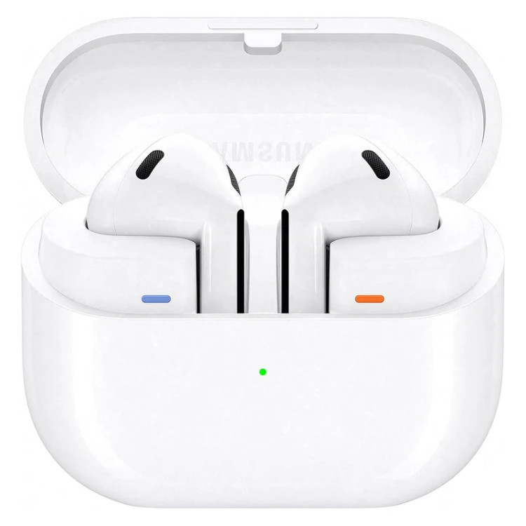 هدفون بلوتوثی سامسونگ مدل Galaxy Buds3 با نویز کنسلینگ فعال (ANC)، نویز کنسلینگ میکروفون (ENC)، درگاه شارژ USB Type-C، با قابلیت اتصال به چند دستگاه، دارای قابلیت صدای 360 درجه، Galaxy AI، میکروفون سه گانه، پشتیبانی از فرمان لمسی، ضد آب و گرد و غبار