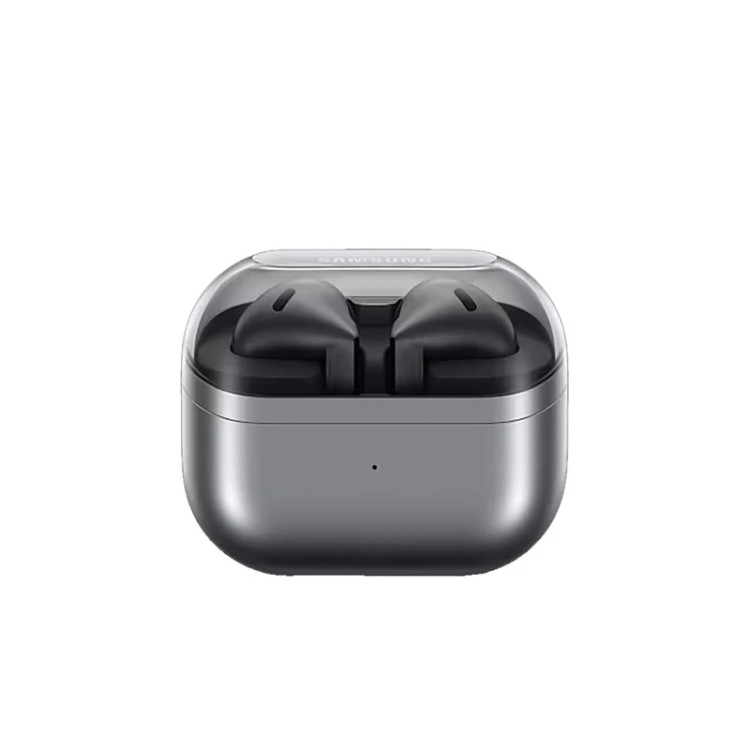 هدفون بلوتوثی سامسونگ مدل Galaxy Buds3 با نویز کنسلینگ فعال (ANC)، نویز کنسلینگ میکروفون (ENC)، درگاه شارژ USB Type-C، با قابلیت اتصال به چند دستگاه، دارای قابلیت صدای 360 درجه، Galaxy AI، میکروفون سه گانه، پشتیبانی از فرمان لمسی، ضد آب و گرد و غبار